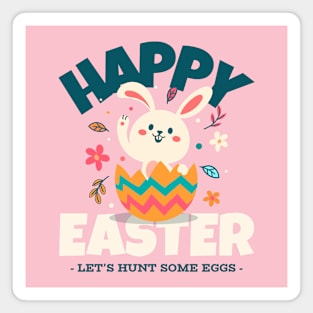 Happy Easter Easter Bunny Easter Egg Hunt Cute Magnet